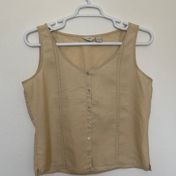 J. Jill Tops - Vintage J. Jill Sleeveless linen Top in Light Gold